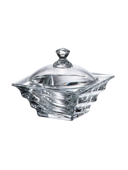 Bohemia Crystal Sweet Jar Casablanca with Lid Transparent