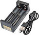 XTAR MC2 Charger 2 Batteries Li-ion Size 18650/16340/26650/14500 Set with USB-C