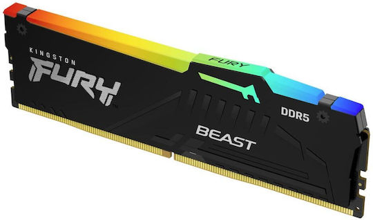 Kingston Fury Beast RGB 32GB DDR5 RAM с Скорост 6000 за Настолен Компютър