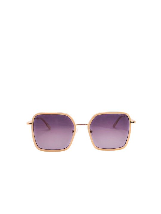 Komono Women's Sunglasses with Beige Metal Frame and Purple Gradient Lens SN19669977