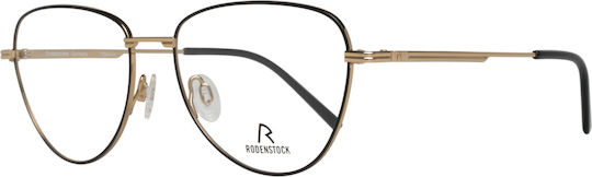 Rodenstock Weiblich Metallisch Brillenrahmen Katzenauge aus Titan Schwarz R7104 A