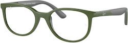 Ray Ban Junior Plastic Eyeglass Frame Green RB1622 3932
