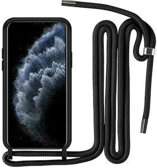 Umschlag Rückseite Kunststoff / Silikon mit Band Schwarz (Galaxy A34)