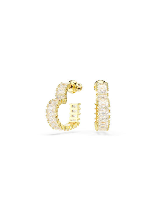 Swarovski Matrix Earrings Gold Plated with Diamond