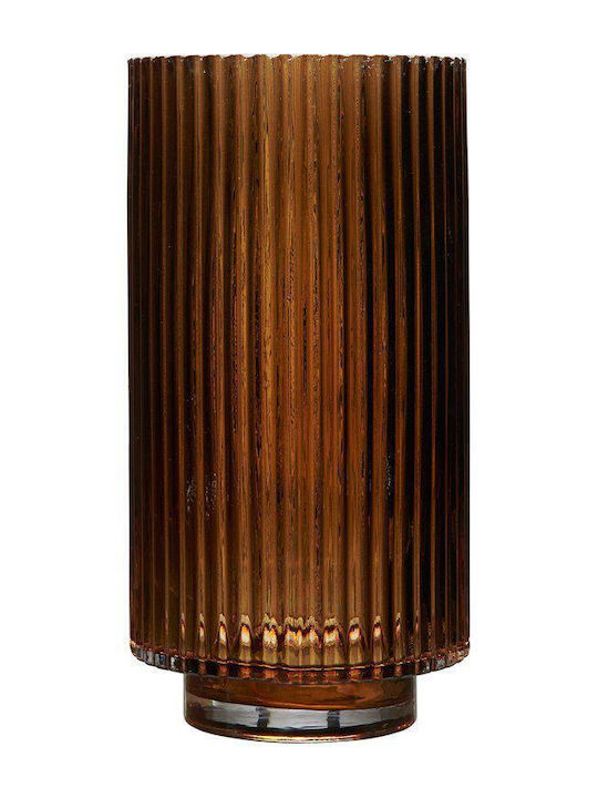 Hintsdeco Kerzenhalter Glas in Braun Farbe 12x12x24cm 1Stück