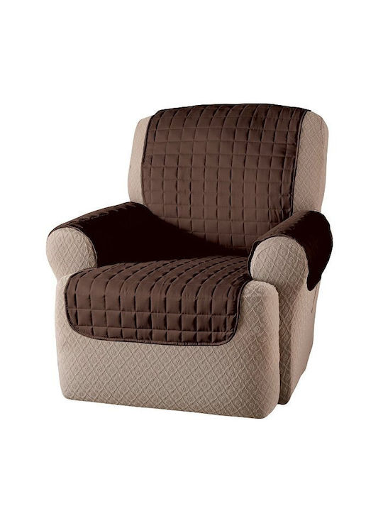 Elastic Cover for Armchair Brown 1pcs