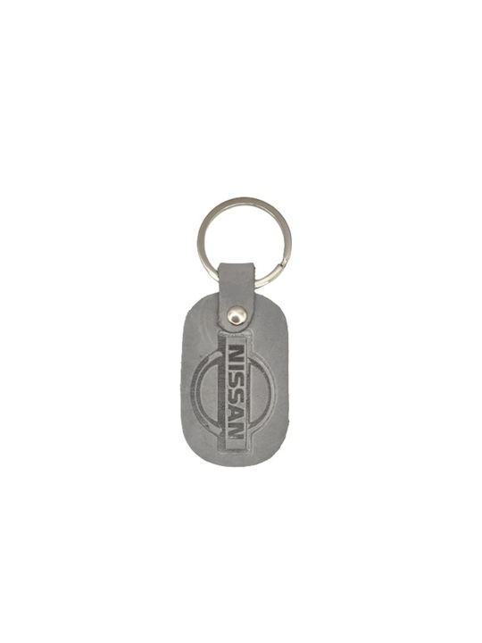 Leather Gray Nissan Keychain 9935-k