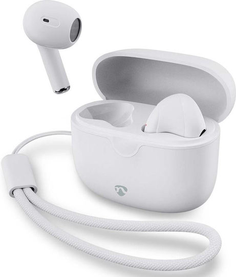 Nedis HPBT2400WT Earbud Bluetooth Handsfree Ακουστικά με Θήκη Φόρτισης Λευκά