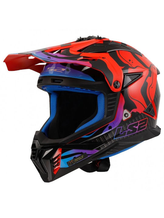 LS2 MX708 Fast II Wash Rot Motorradhelm Motocro...
