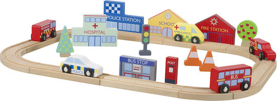 Orange Tree Toys Circuit With Utility Vehicles Πίστα για 3+ Ετών