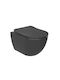 Creavit "free Wall-Mounted Toilet Rimless with Flush with Slim Cover Duroplast Soft Close Gray