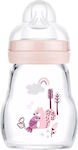 Mam Glass Bottle Feel Good Anti-Colic with Silicone Nipple for 0+, 0+ m, months Light Pink 170ml 1pcs