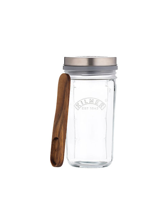 KIlner Vase General Use with Lid Wooden Transparent 500ml