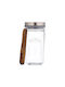 KIlner Vase General Use with Lid Wooden Transparent 500ml