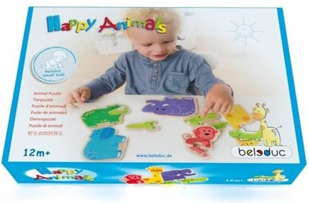 Παιδικό Puzzle Happy Animals για 1+ Ετών 2pcs Beleduc