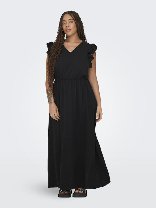 Only Maxi Dress with Ruffle Black