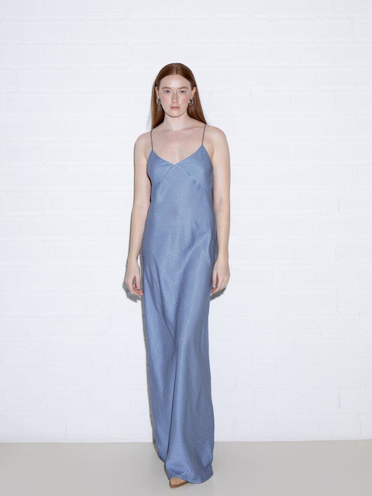 Studio 83 Maxi Kleid mit Schlitz Blau