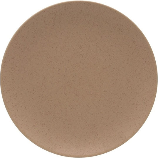 Ready Plate Shallow made of Porcelain Beige with Diameter 28cm 12pcs