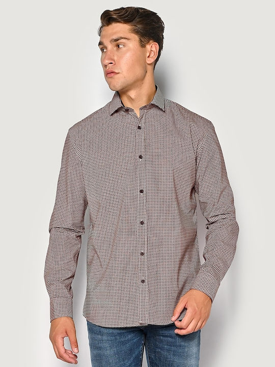 Long-sleeved Cotton Shirt Bordeaux