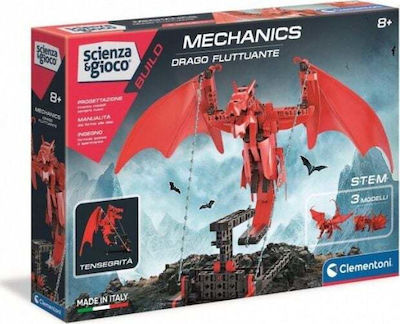 Clementoni Joc de construcție din metal Dragon Mechanics Lab pentru copii de 8++ ani