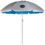 Campo SALTY 240 Formă în U Umbrelă de Plajă cu Diametru de 2m cu Ventilație Sky Blue/Silver