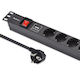 Qoltec PDU din aluminiu pentru rack 19'' 1U 16A 6xSchuko 1.8m