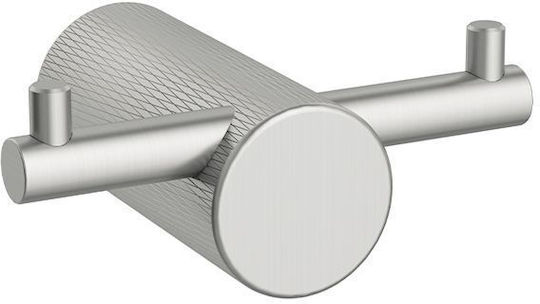 Orabella Double Wall-Mounted Bathroom Hook ​7.1x5.5cm Inox Silver
