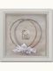 Silver-gold Icon Wall-Mounted Square Wedding Crown Case / Photo Frame Wooden White 30x30cm