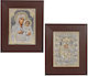 Religiöses Ikone Goldrahmen Riesig Holz-Metall 47x39cm Homie 321410