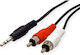 RCA Кабел За Звук 3,5 мм Мъжки - 2x RCA Мъжки Черен 5м 11.09.4345-30