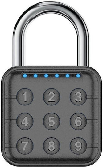 Padlock Brass Bluetooth Black 1pcs