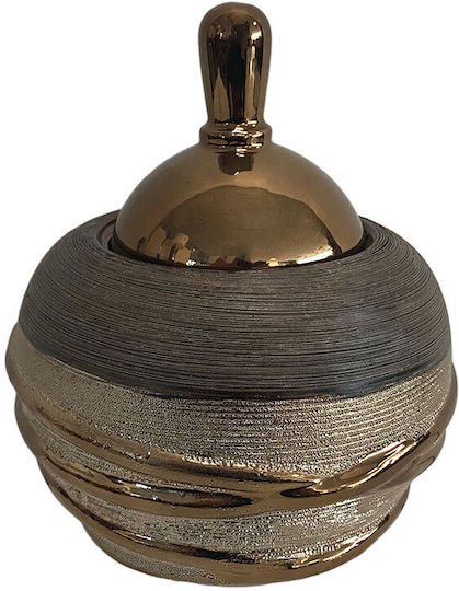 ForHome Φοντανιέρα Keramik mit Deckel 19x17cm Braun