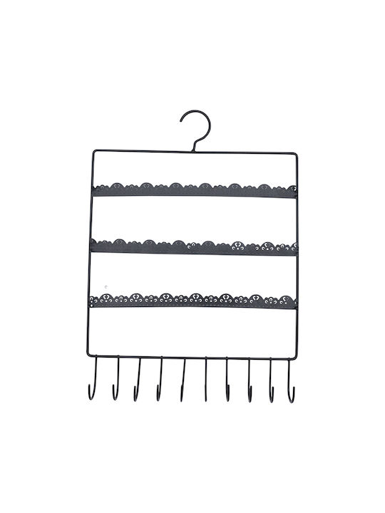 Uncle George Antique Wall Hanger Metal 10 Hooks Black