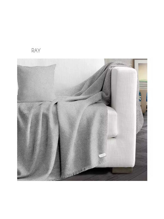 Makis Tselios Home Silver Armchair Throw Chenille 170x180cm Silver