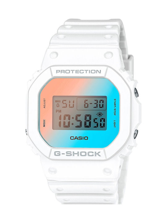 Casio G-shock Digital Men's Watch 42.8mm Chronograph Battery with White Rubber Strap