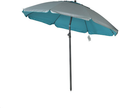 Campo RETRO 240 Formă în U Umbrelă de Plajă cu Diametru de 2.2m cu Protecție UV și Ventilație Argint