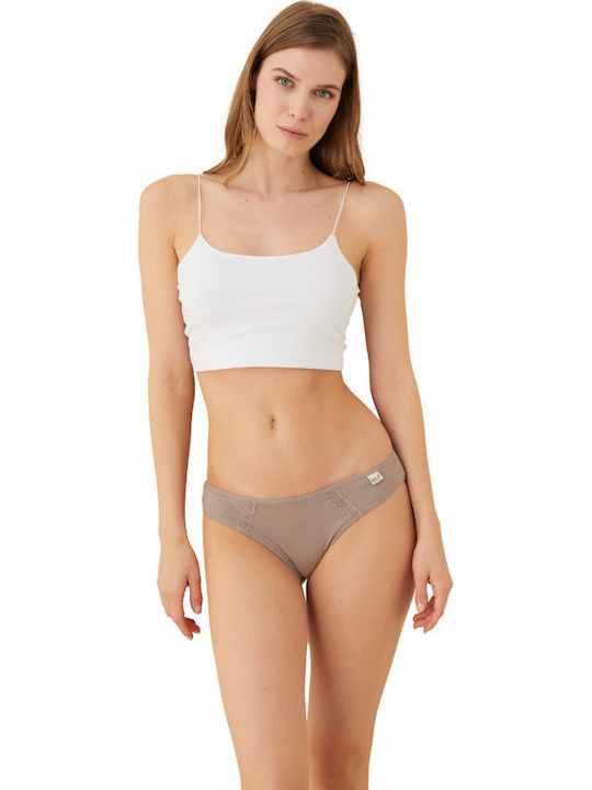 Berrak Damen Slip Pastel Beige