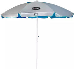 Campo Ascot 200 Formă în U Umbrelă de Plajă cu Diametru de 1.9m cu Protecție UV Argint