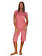 Comfort Sommer Damen Pyjama-Set Coral