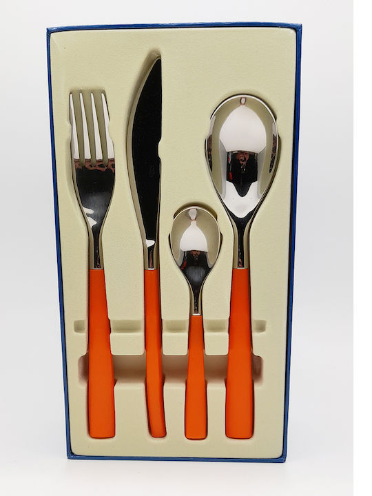 Ιωνία Cutlery Set Stainless Orange 24pcs