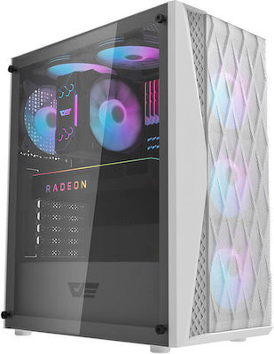 Darkflash DK352 Mesh Jocuri Middle Tower Cutie de calculator cu iluminare RGB Alb