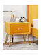 Beliani Flayat Yellow Velvet Bedside Table