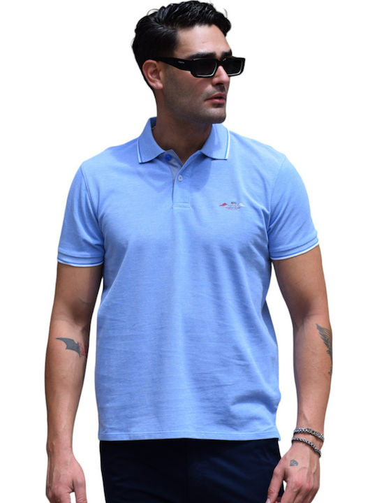 Polo Bluse Hellblau