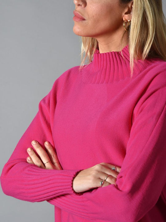 Belle Femme Women's Long Sleeve Pullover Fuchsia