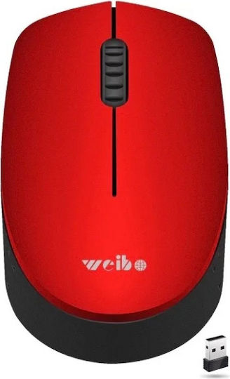 Weibo RF-6300 Wireless Ergonomic Bluetooth Mouse Red