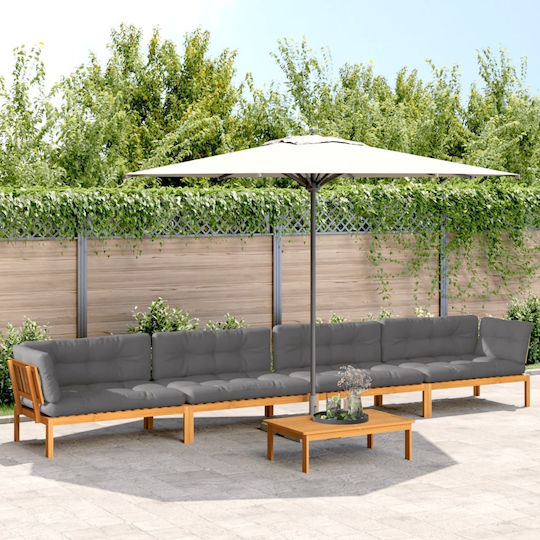 Set Camera De Zi Pentru Exterior 5 Piese Acacia Cu Perne