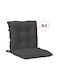 vidaXL Garden Chair Cushions with Backrest Anthracite 4 Pieces 50x100 cm