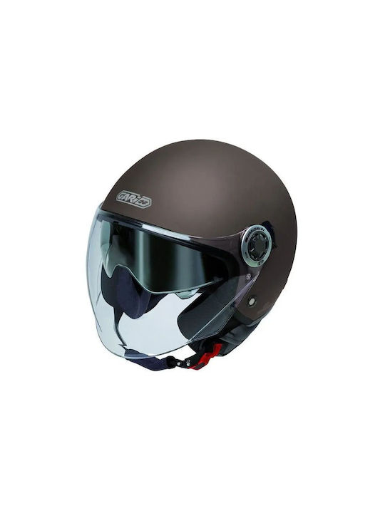 Garibaldi G20 Matt Coffee Κράνος Μηχανής Jet ECE 22.06 με Sunvisor