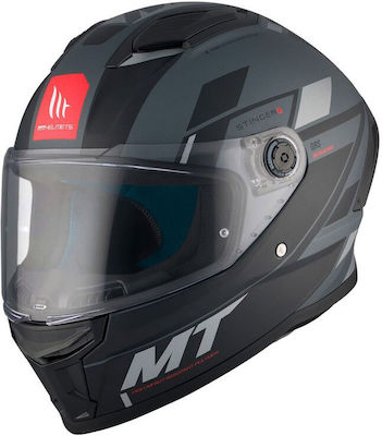 MT Stinger 2 C2 Black/Grey Matt Cască de motocicletă Față întreagă DOT / ECE 22.06 1450gr