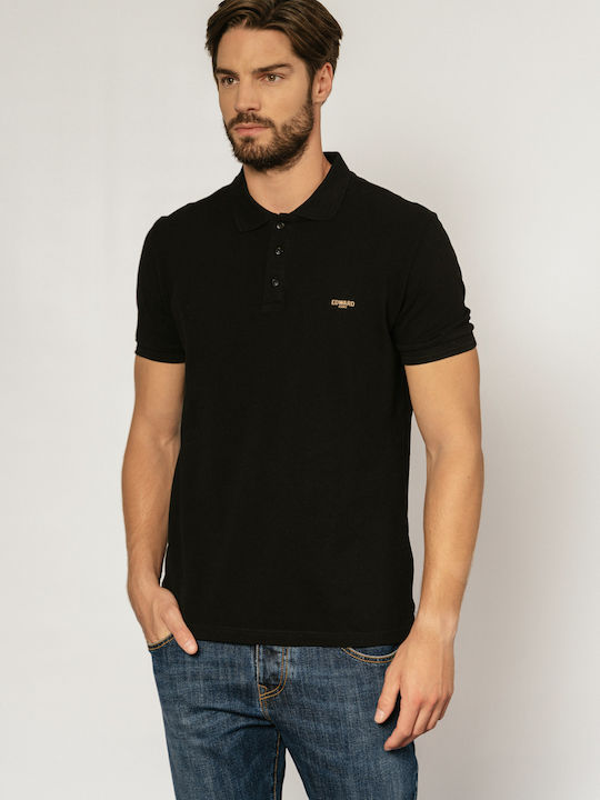 Edward Jeans Men's Short Sleeve Blouse Polo Black